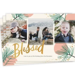 Blessed Yule Flat Christmas Photo Card