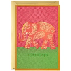 Blessings Paisley Elephant Blank Card