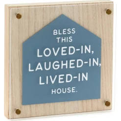 Bless This House Layered Square Quote Sign, 8x8