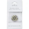 Bloom and Grow Flower Antiqued Metal Pocket Token