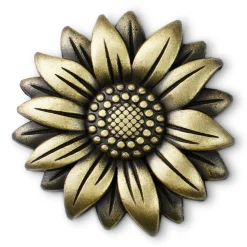Bloom and Grow Flower Antiqued Metal Pocket Token