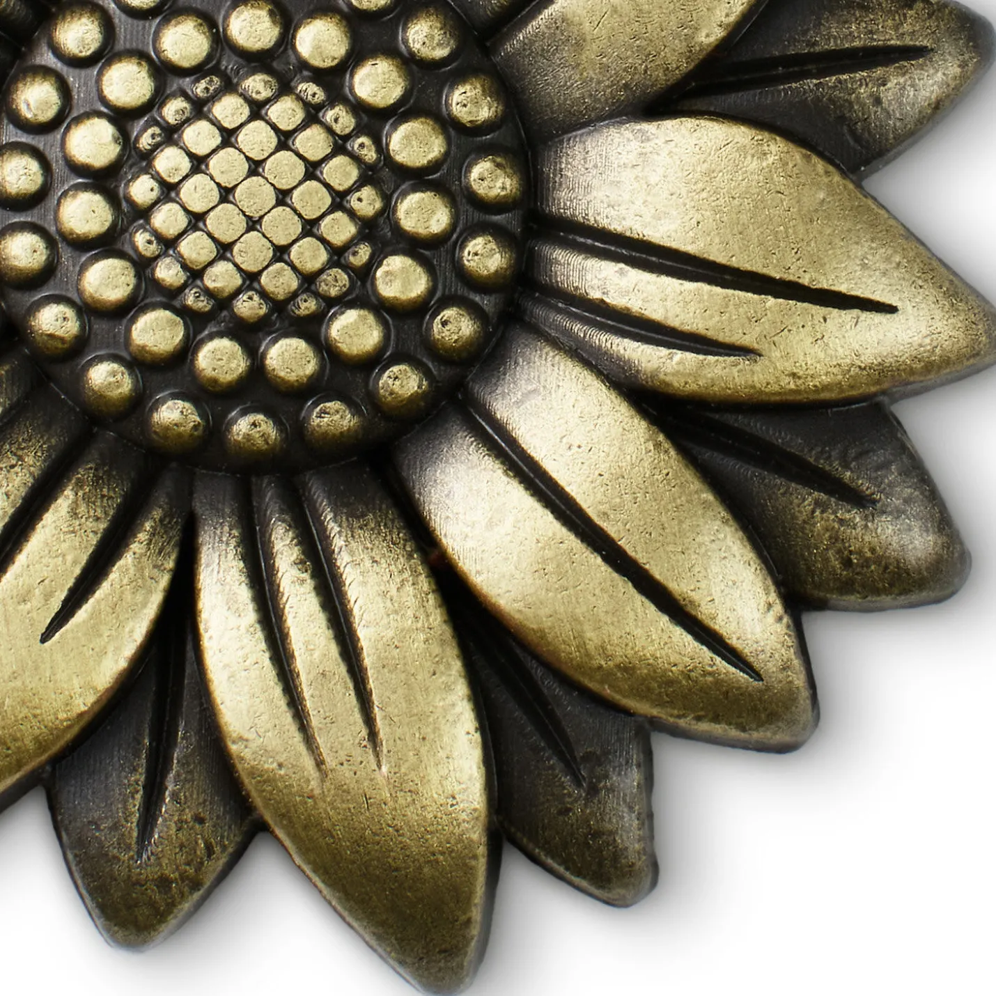 Bloom and Grow Flower Antiqued Metal Pocket Token
