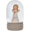 Blossom Bucket April Birthstone Angel Snow Globe, 4.2"