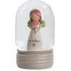 Blossom Bucket October Birthstone Angel Snow Globe, 4.2"