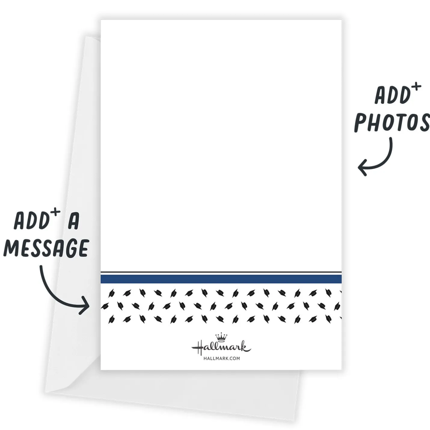 Blue and Black Preppy Hats Flat Graduation Party Invitation