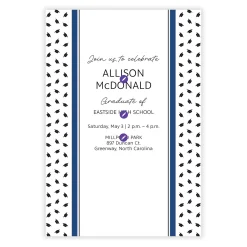 Blue and Black Preppy Hats Flat Graduation Party Invitation