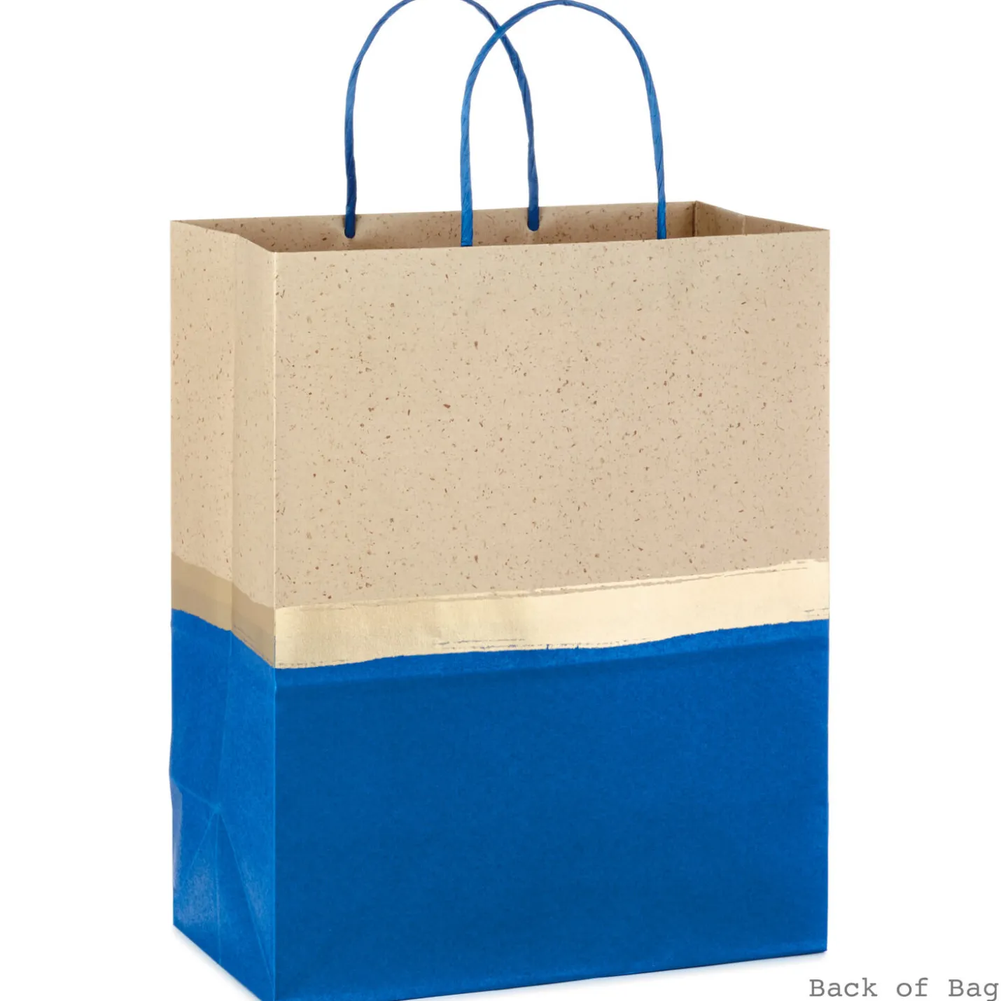 13" Blue and Kraft Paper 6-Pack Gift Bag