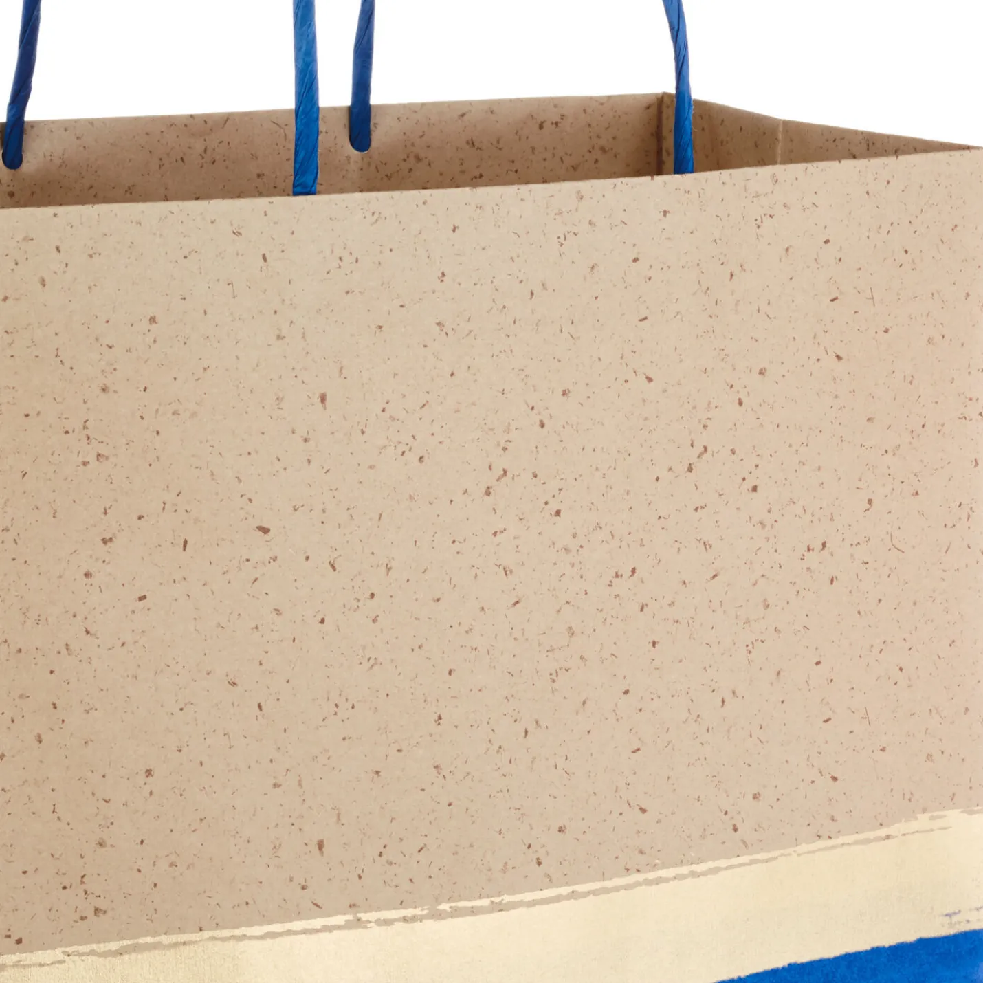 13" Blue and Kraft Paper 6-Pack Gift Bag