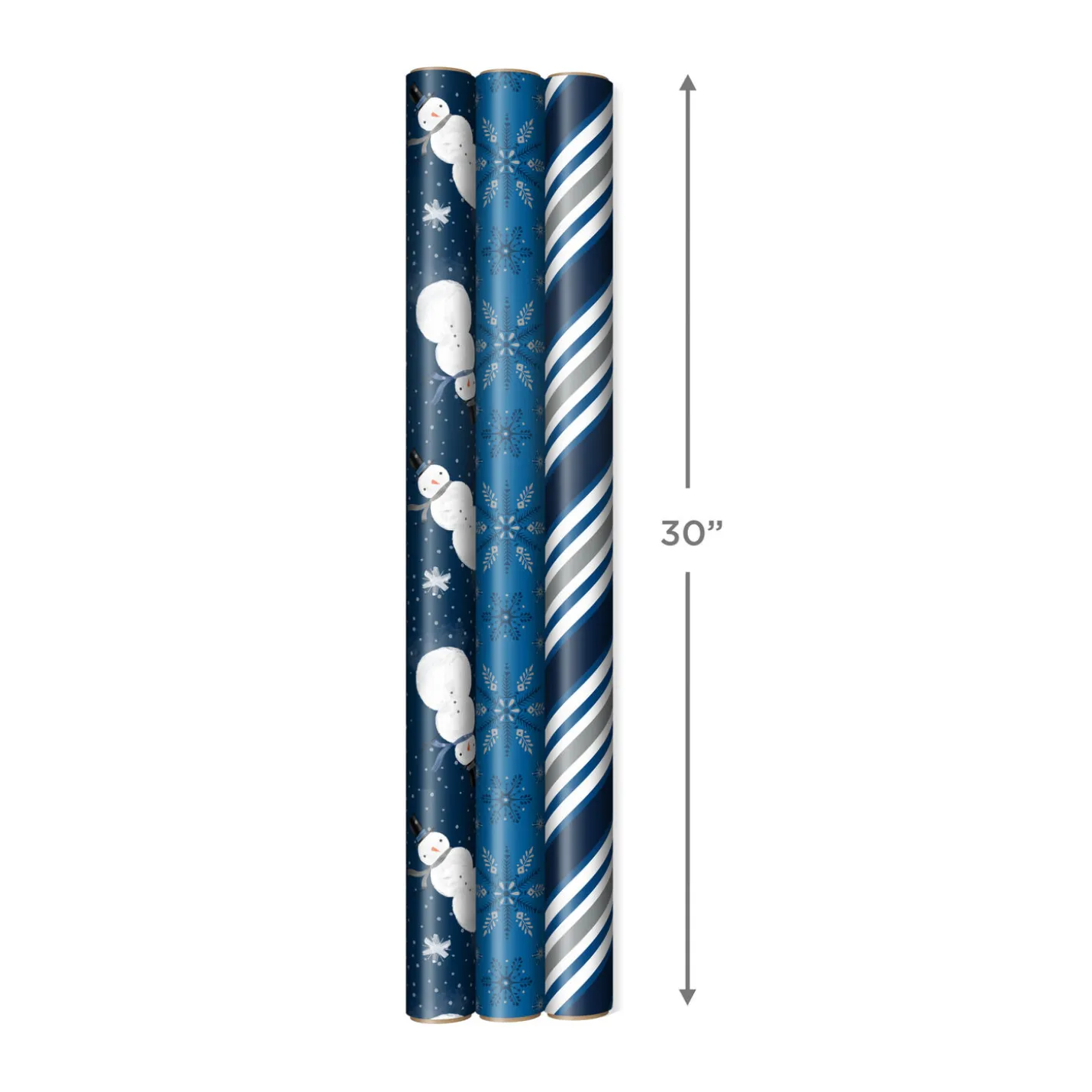 Blue and Silver Gift Wrap Kit With Holiday Wrapping Paper, Bows, Ribbons and Tags