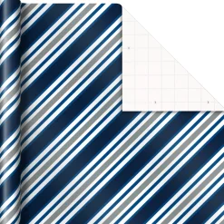 Blue and Silver Gift Wrap Kit With Holiday Wrapping Paper, Bows, Ribbons and Tags