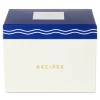 Blue and White Recipe Organizer Box With Recipe Cards