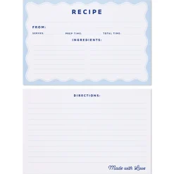 Blue and White Recipe Organizer Box With Recipe Cards
