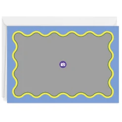 Blue and Yellow Rick Rack Frame Blank Custom Card