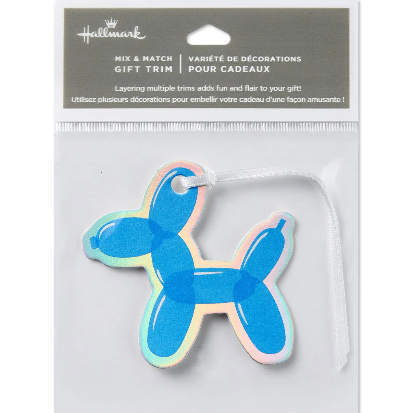 Blue Balloon Dog Die-Cut Gift Tag
