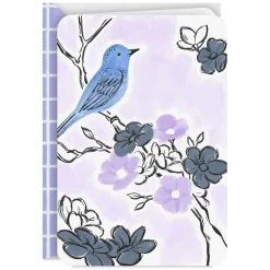 Bluebird on Flowering Branch Blank Card