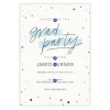 Blue Dots and Stars Graduation Invitation