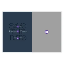 Blue Elegant and Simple Flat Wedding Save the Date