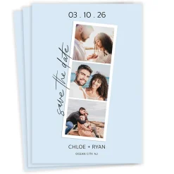 Blue Skies Photo Strip Flat Wedding Save the Date