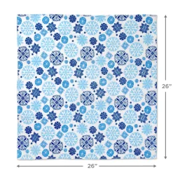 26" Blue Snowflakes Holiday Fabric Gift Wrap With Gift Tag