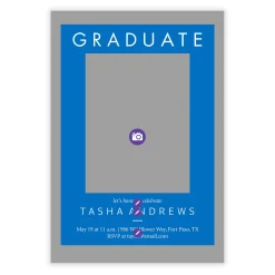 Blue Spotlight Frame Flat Graduation Party Invitation
