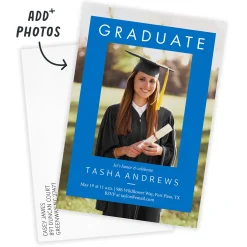 Blue Spotlight Frame Flat Graduation Party Invitation