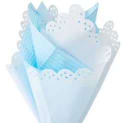 Blue Stripes and White Lace-Edged 2-Pack Tissue Paper, 4 sheets total