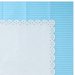 Blue Stripes and White Lace-Edged 2-Pack Tissue Paper, 4 sheets total