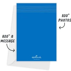 Blue Then and Now Flat Graduation Party Invitation