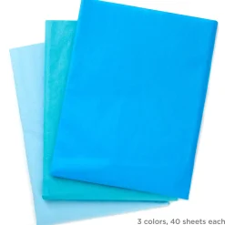 Blue/Turquoise/Light Blue 3-Pack Bulk Tissue Paper, 90 sheets
