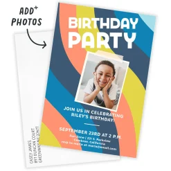 Blue Waves Birthday Invitation