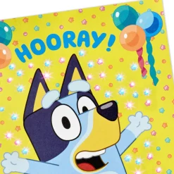 Bluey Hooray Musical Pop-Up Birthday Card for Kids With Light