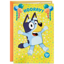 Bluey Hooray Musical Pop-Up Birthday Card for Kids With Light