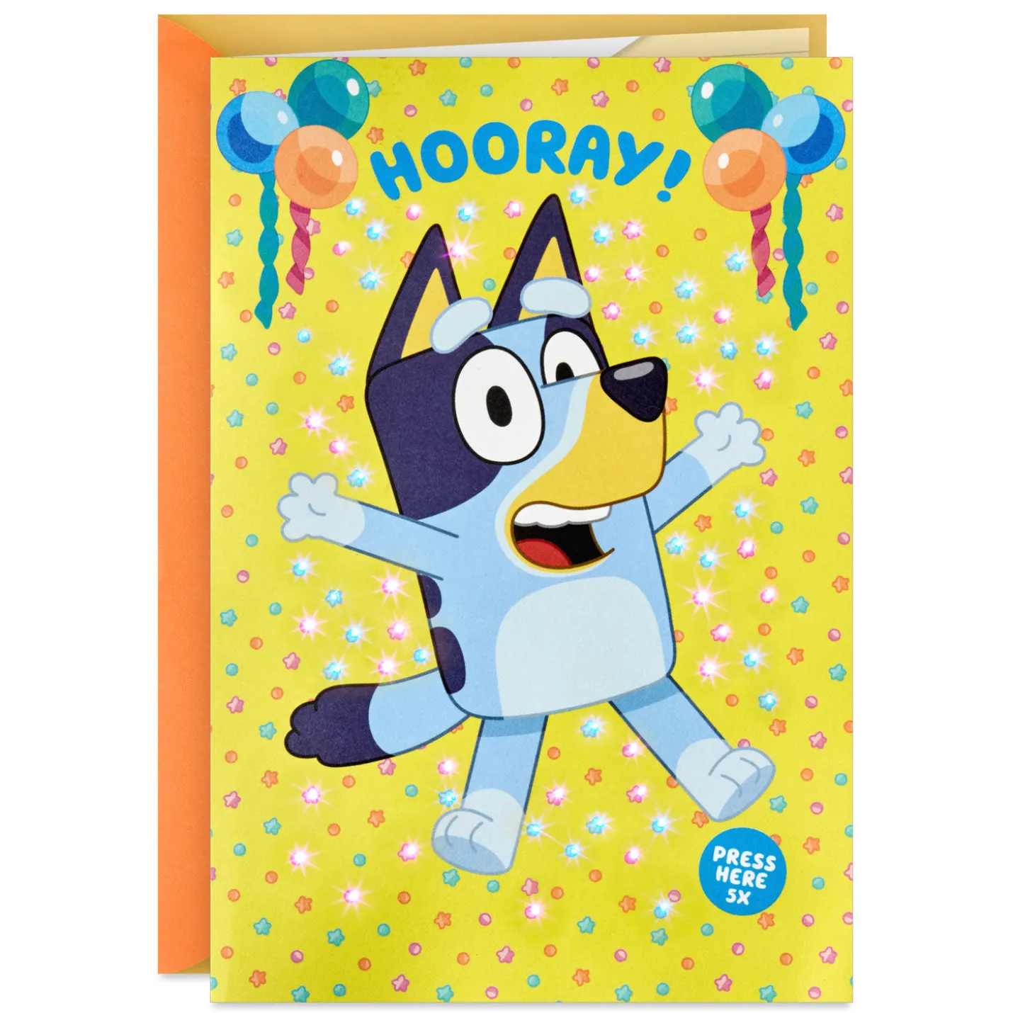 Bluey Hooray Musical Pop-Up Birthday Card for Kids With Light