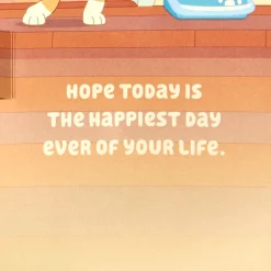 Bluey Hooray Musical Pop-Up Birthday Card for Kids With Light
