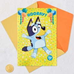 Bluey Hooray Musical Pop-Up Birthday Card for Kids With Light