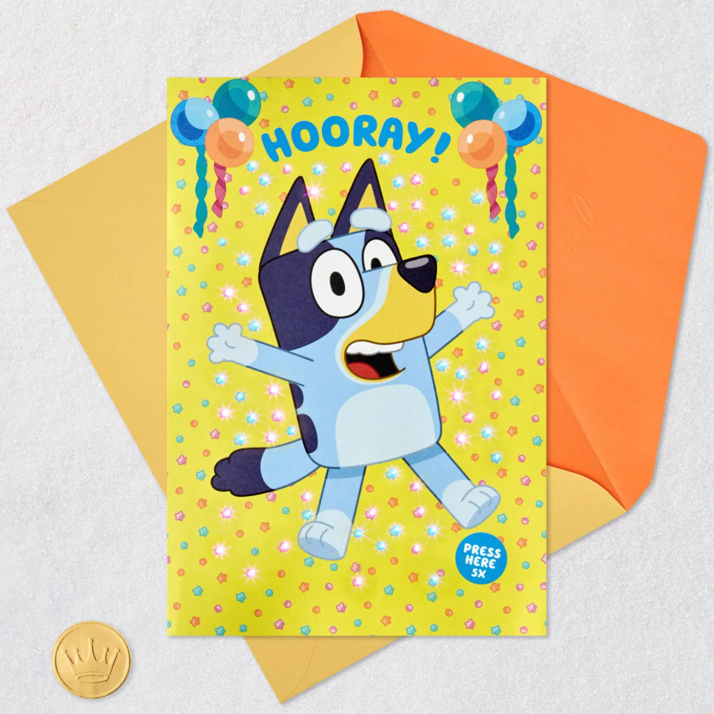Bluey Hooray Musical Pop-Up Birthday Card for Kids With Light