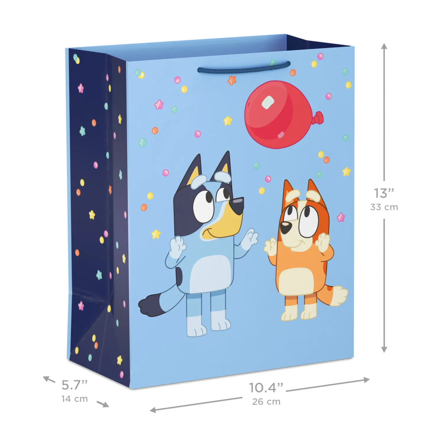13" Bluey and Bingo With Red Balloon Large Gift Bag