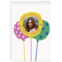 Bold and Bright Balloons Custom Birthday Card