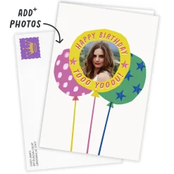 Bold and Bright Balloons Custom Birthday Card