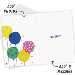 Bold and Bright Balloons Custom Birthday Card