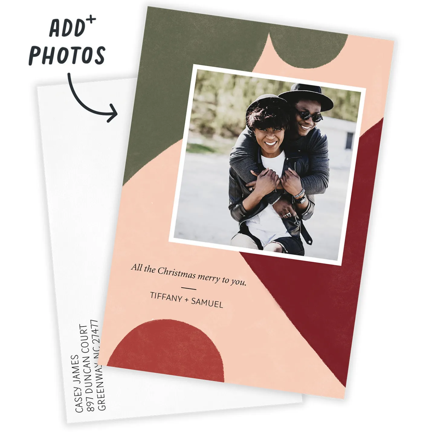 Bold Abstract Design Flat Christmas Photo Card
