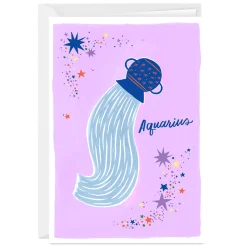 Bold and Bright Aquarius Zodiac Custom Card