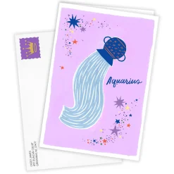 Bold and Bright Aquarius Zodiac Custom Card