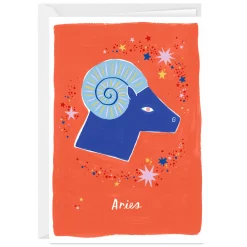 Bold and Bright Aries Zodiac Custom Card
