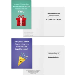 Bold and Bright Assorted Religious Birthday Cards, Box of 12