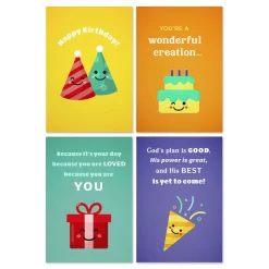 Bold and Bright Assorted Religious Birthday Cards, Box of 12
