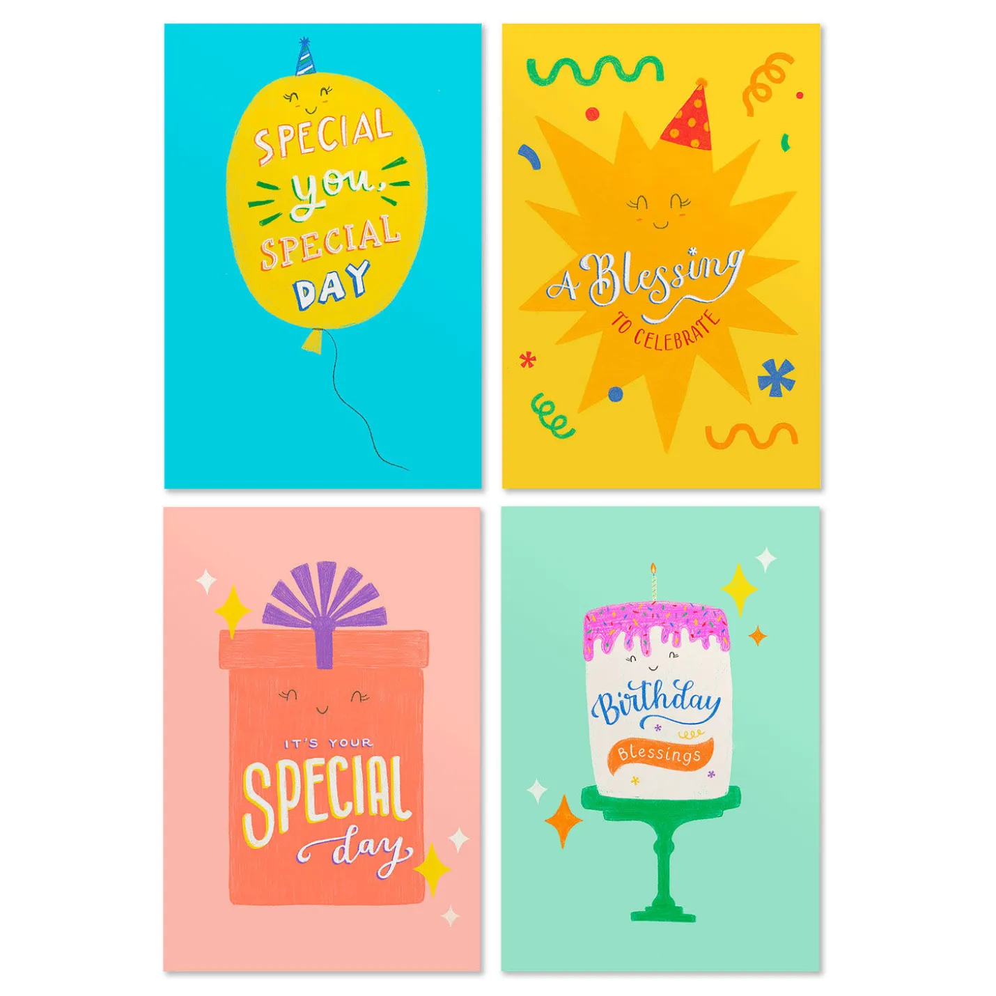 Bold and Bright Blessings Assorted Religious Birthday Cards, Box of 12
