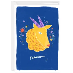 Bold and Bright Capricorn Zodiac Custom Card