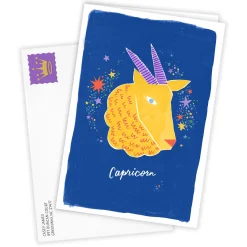 Bold and Bright Capricorn Zodiac Custom Card
