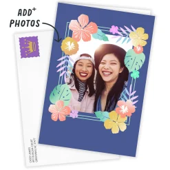 Bold and Bright Floral Frame Custom Card